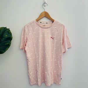 PUMA | Pastel Pink Logo Print Short Sleeve Tee Size Medium